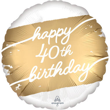 Foil balloon - "Happy 40th Birthday" - 45 cm